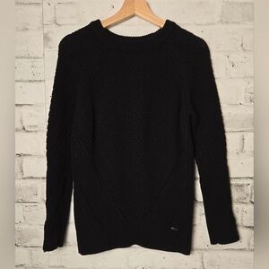 Calvin Klein Black Textured Knit Sweater Women’s M Crewneck Pullover